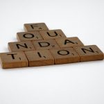 scrabble letters spelling "foundation"